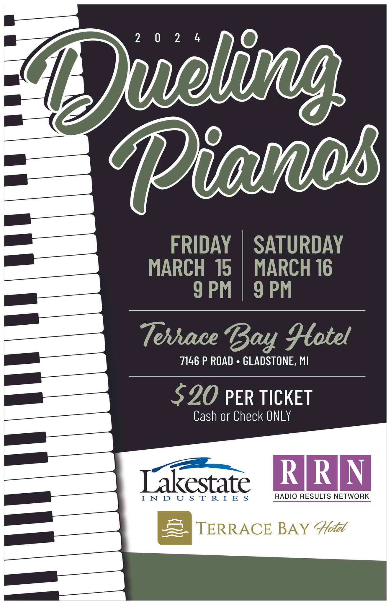 Dueling Pianos, March 15th - 16th @ Terrace Bay Hotel